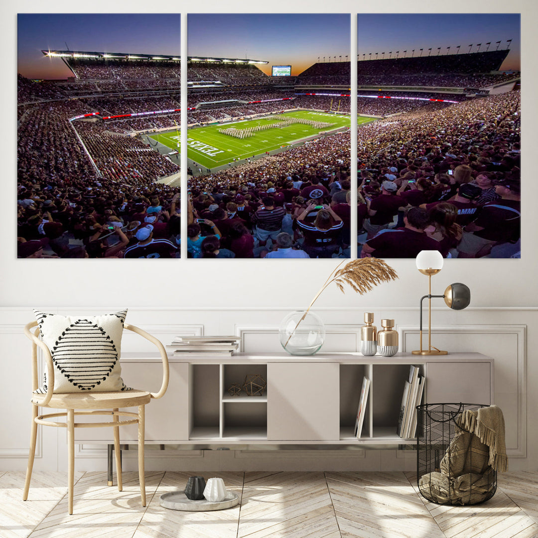 Kyle Field Texas Stadium Wall Art Canvas Print American Football Stadium Wall Art Canvas Print NCAA Wall Art, Texas A&M Aggies Dorm Poster