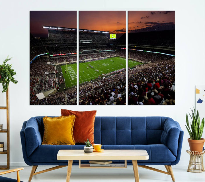 Kyle Field Texas Stadium Wall Art Canvas Print American Football Stadium Wall Art Canvas Print Ready to hang Framed Wall Art Set