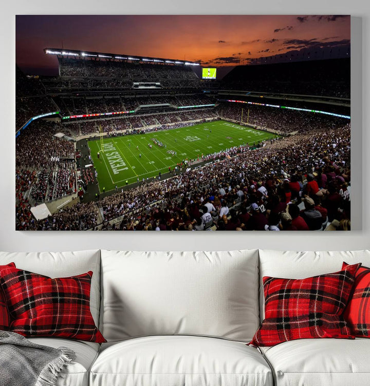 Kyle Field Texas Stadium Wall Art Canvas Print American Football Stadium Wall Art Canvas Print Ready to hang Framed Wall Art Set