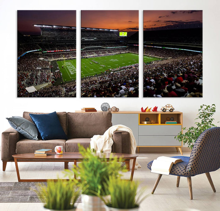 Kyle Field Texas Stadium Wall Art Canvas Print American Football Stadium Wall Art Canvas Print Ready to hang Framed Wall Art Set