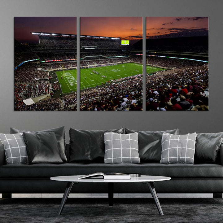 Kyle Field Texas Stadium Wall Art Canvas Print American Football Stadium Wall Art Canvas Print Ready to hang Framed Wall Art Set