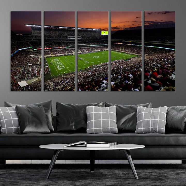 Kyle Field Texas Stadium Wall Art Canvas Print American Football Stadium Wall Art Canvas Print Ready to hang Framed Wall Art Set