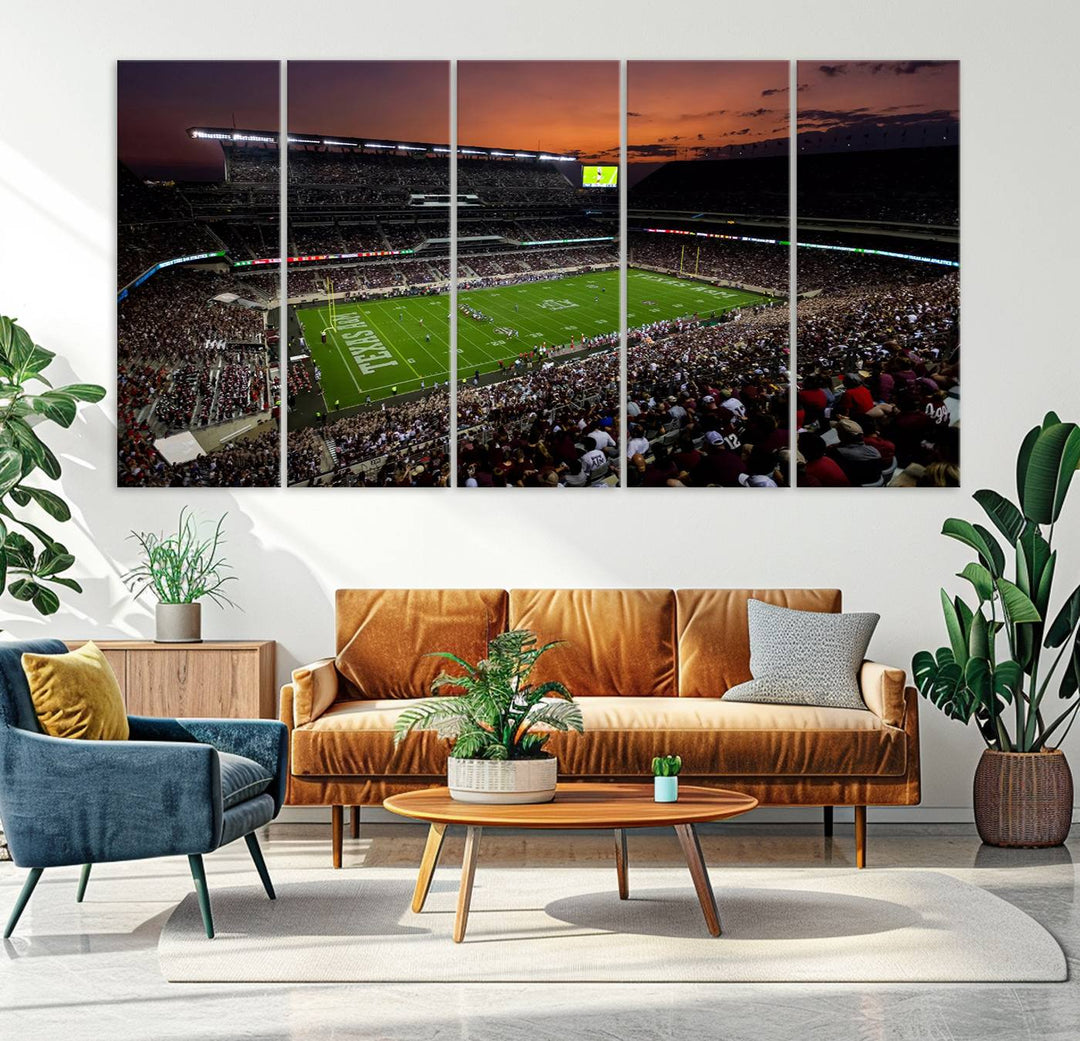 Kyle Field Texas Stadium Wall Art Canvas Print American Football Stadium Wall Art Canvas Print Ready to hang Framed Wall Art Set