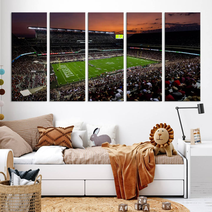 Kyle Field Texas Stadium Wall Art Canvas Print American Football Stadium Wall Art Canvas Print Ready to hang Framed Wall Art Set