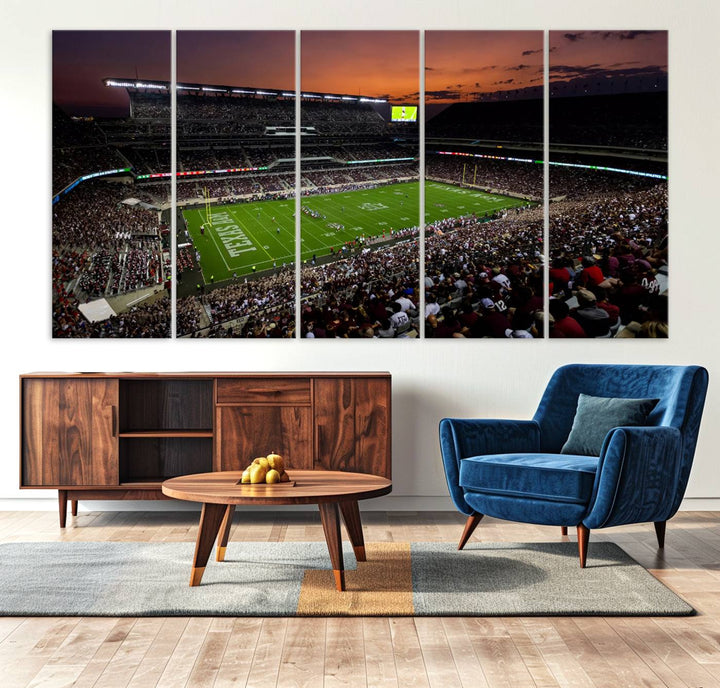 Kyle Field Texas Stadium Wall Art Canvas Print American Football Stadium Wall Art Canvas Print Ready to hang Framed Wall Art Set