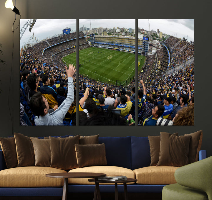 La Bombonera Stadium Wall Art Canvas for Sports Lover Gift, Boca Juniors Stadium Wall Art Print, Soccer Fans Print, Soccer Stadiums Canvas