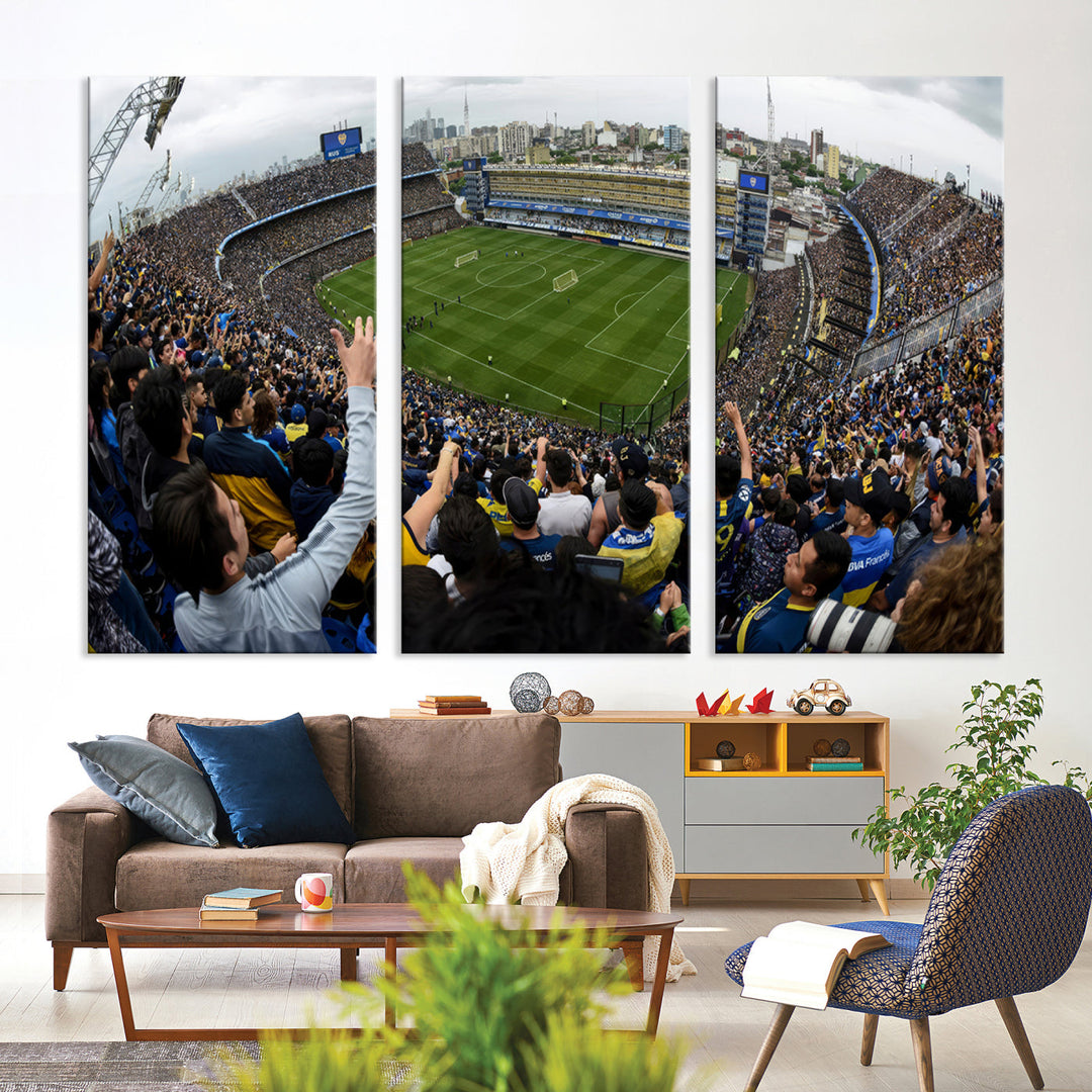 La Bombonera Stadium Wall Art Canvas for Sports Lover Gift, Boca Juniors Stadium Wall Art Print, Soccer Fans Print, Soccer Stadiums Canvas