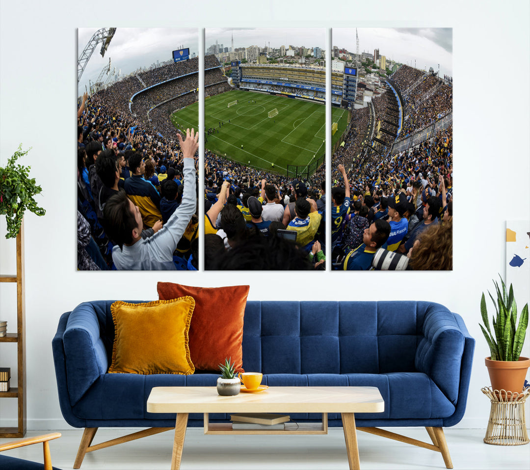 La Bombonera Stadium Wall Art Canvas for Sports Lover Gift, Boca Juniors Stadium Wall Art Print, Soccer Fans Print, Soccer Stadiums Canvas