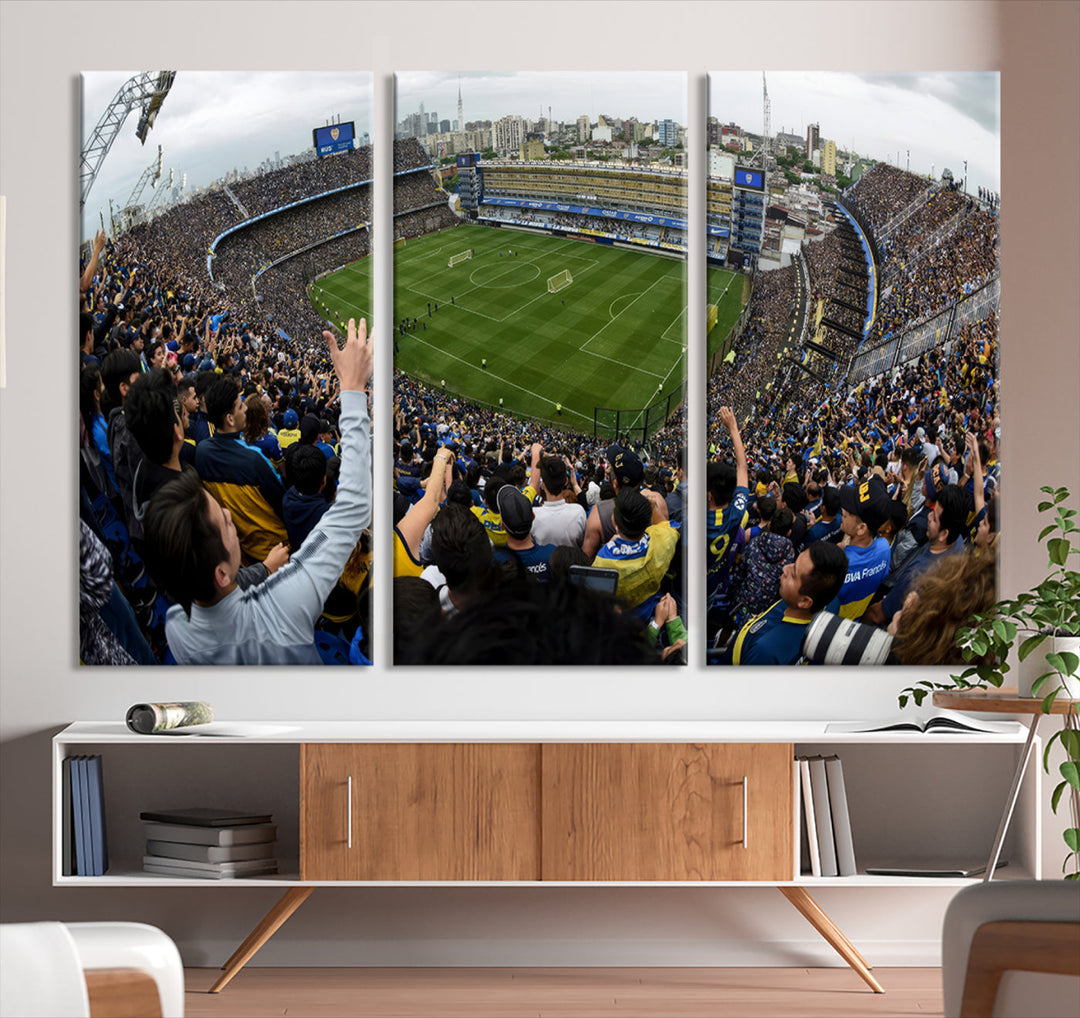 La Bombonera Stadium Wall Art Canvas for Sports Lover Gift, Boca Juniors Stadium Wall Art Print, Soccer Fans Print, Soccer Stadiums Canvas