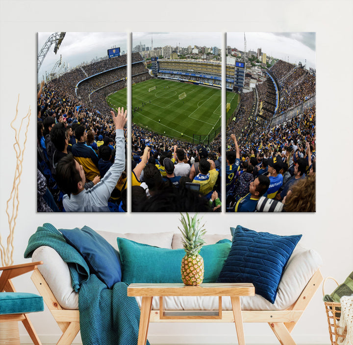 La Bombonera Stadium Wall Art Canvas for Sports Lover Gift, Boca Juniors Stadium Wall Art Print, Soccer Fans Print, Soccer Stadiums Canvas