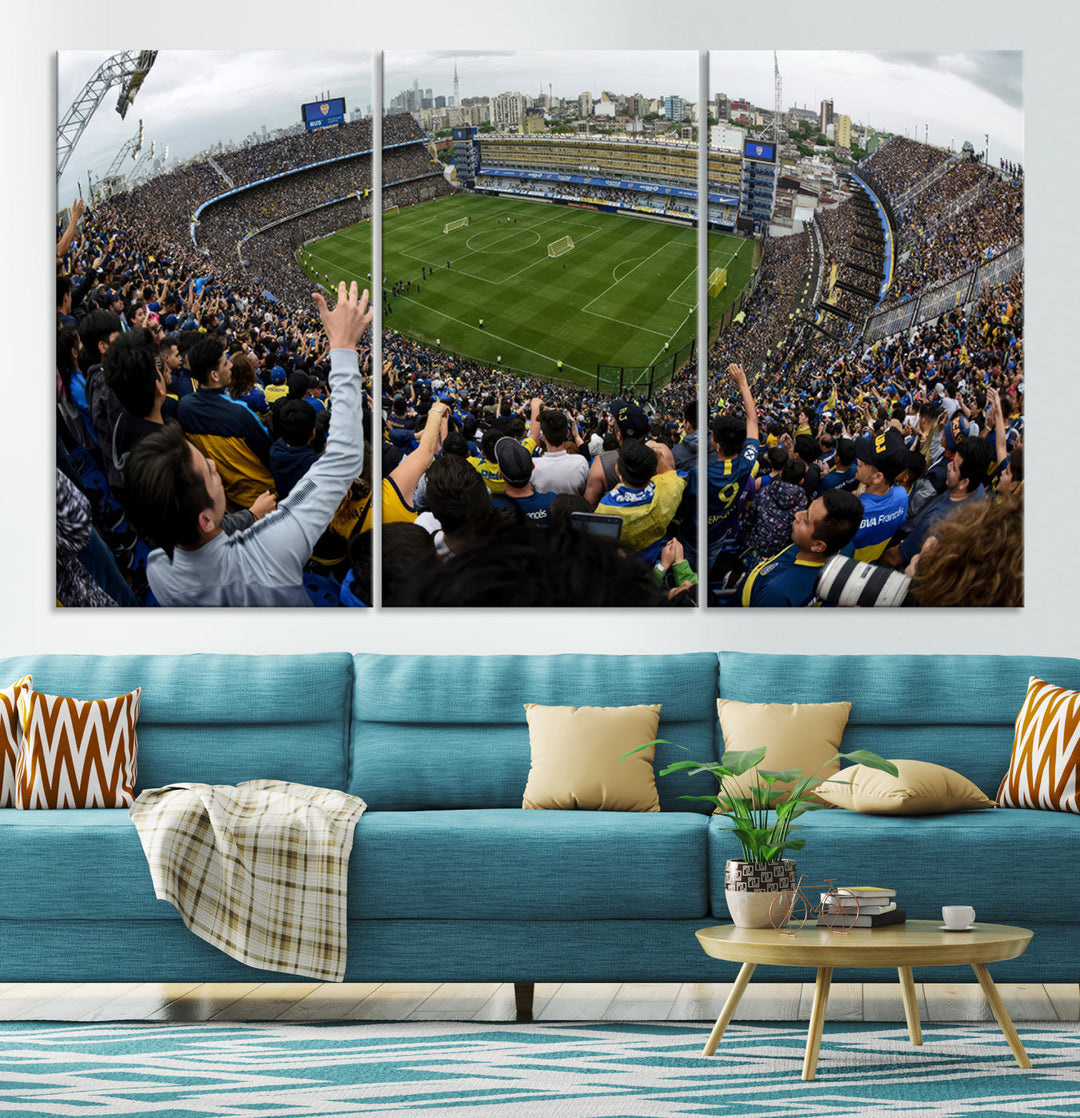 La Bombonera Stadium Wall Art Canvas for Sports Lover Gift, Boca Juniors Stadium Wall Art Print, Soccer Fans Print, Soccer Stadiums Canvas