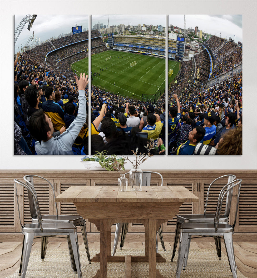 La Bombonera Stadium Wall Art Canvas for Sports Lover Gift, Boca Juniors Stadium Wall Art Print, Soccer Fans Print, Soccer Stadiums Canvas