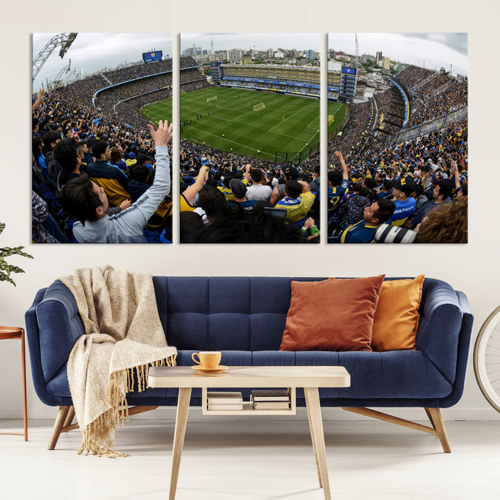 La Bombonera Stadium Wall Art Canvas for Sports Lover Gift, Boca Juniors Stadium Wall Art Print, Soccer Fans Print, Soccer Stadiums Canvas