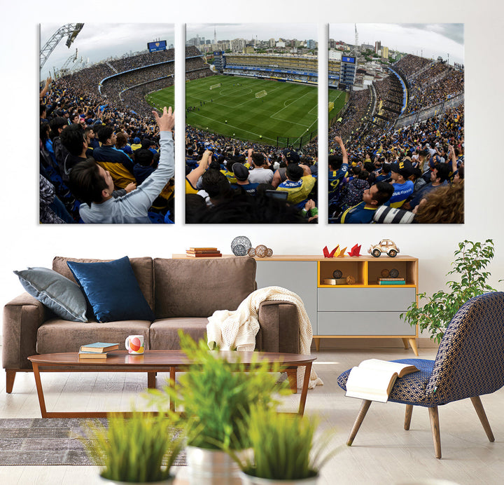 La Bombonera Stadium Wall Art Canvas for Sports Lover Gift, Boca Juniors Stadium Wall Art Print, Soccer Fans Print, Soccer Stadiums Canvas