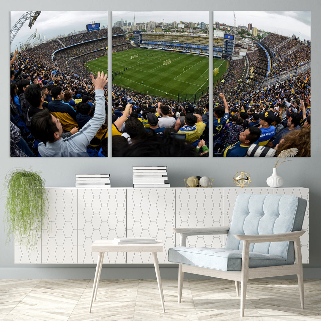 La Bombonera Stadium Wall Art Canvas for Sports Lover Gift, Boca Juniors Stadium Wall Art Print, Soccer Fans Print, Soccer Stadiums Canvas