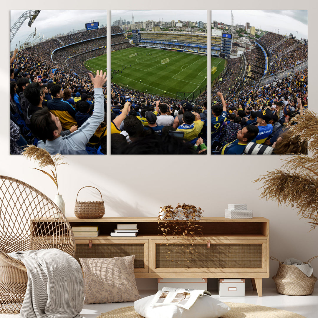 La Bombonera Stadium Wall Art Canvas for Sports Lover Gift, Boca Juniors Stadium Wall Art Print, Soccer Fans Print, Soccer Stadiums Canvas