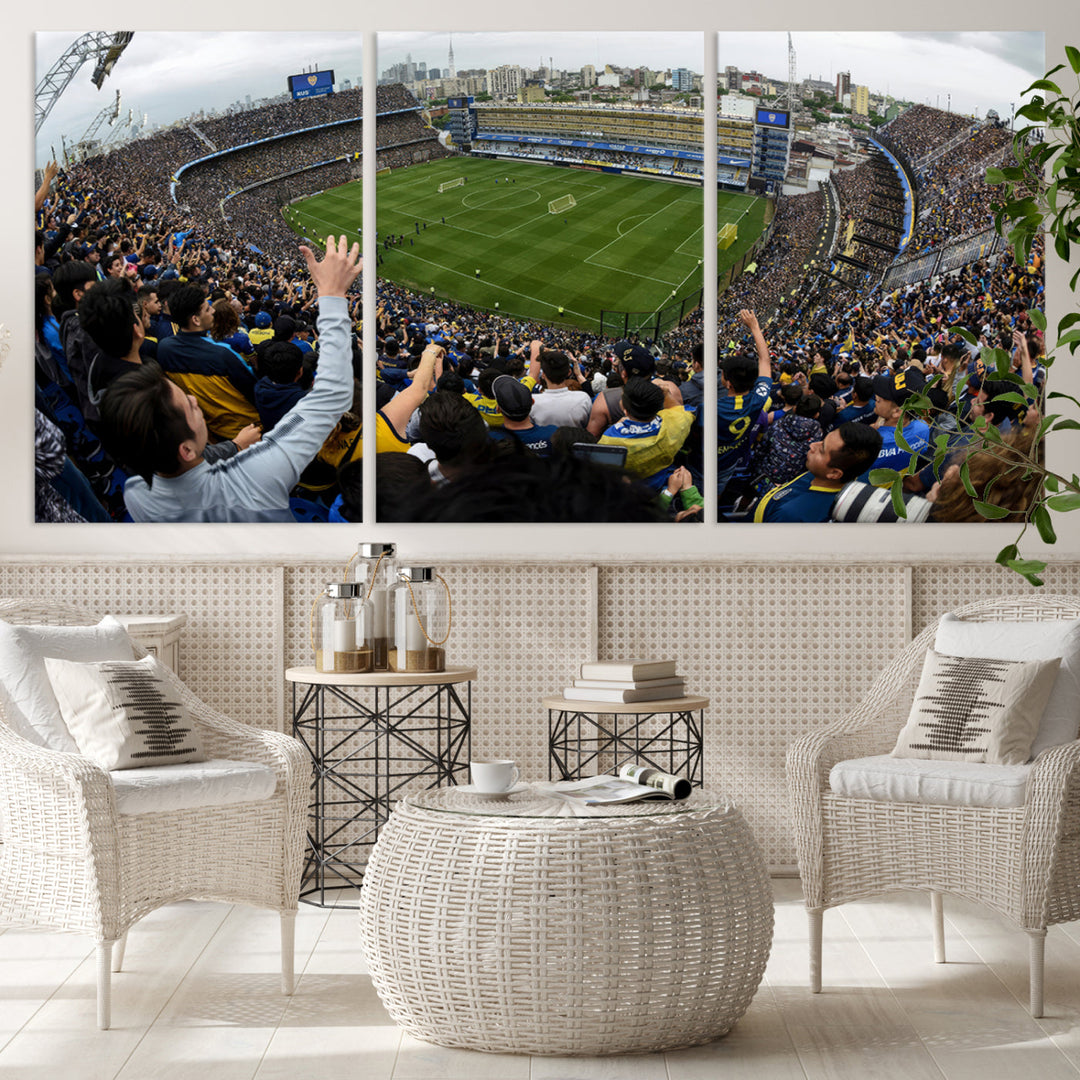 La Bombonera Stadium Wall Art Canvas for Sports Lover Gift, Boca Juniors Stadium Wall Art Print, Soccer Fans Print, Soccer Stadiums Canvas