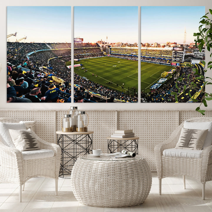 La Bombonera Stadium Wall Art Canvas for Sports Lover Gift, Boca Juniors Stadium Wall Art Print, Soccer Fans Print, Soccer Stadiums Canvas