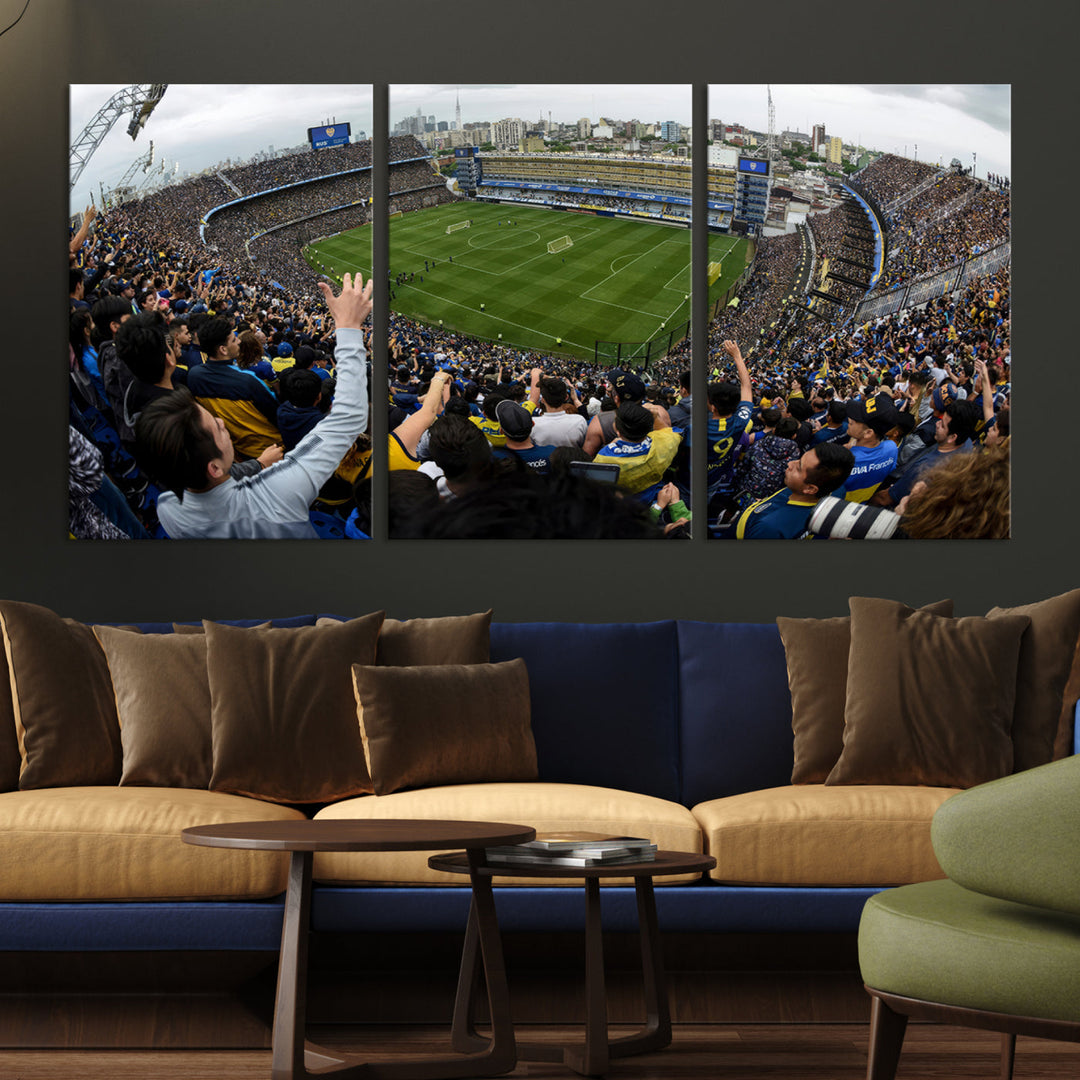 La Bombonera Stadium Wall Art Canvas for Sports Lover Gift, Boca Juniors Stadium Wall Art Print, Soccer Fans Print, Soccer Stadiums Canvas