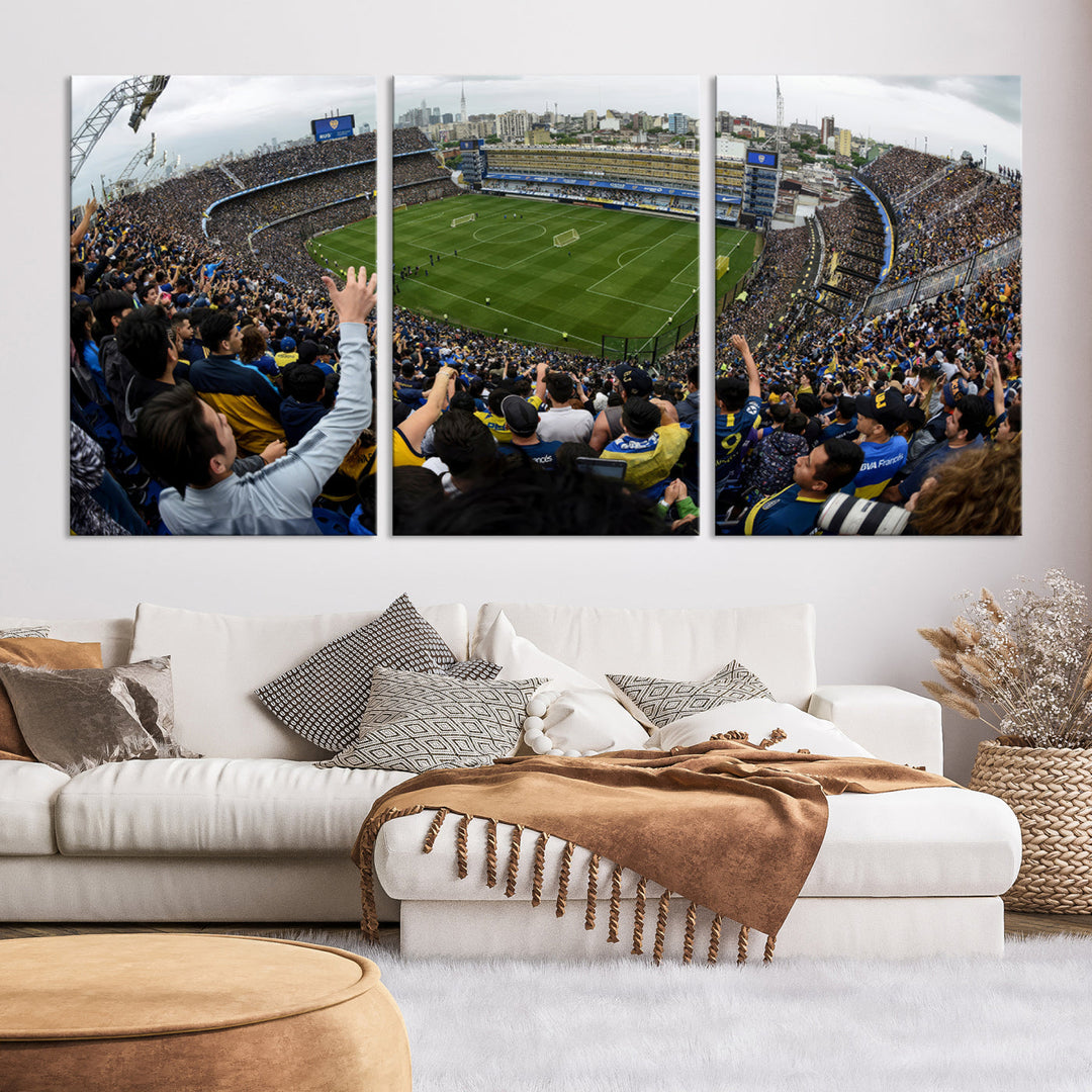 La Bombonera Stadium Wall Art Canvas for Sports Lover Gift, Boca Juniors Stadium Wall Art Print, Soccer Fans Print, Soccer Stadiums Canvas