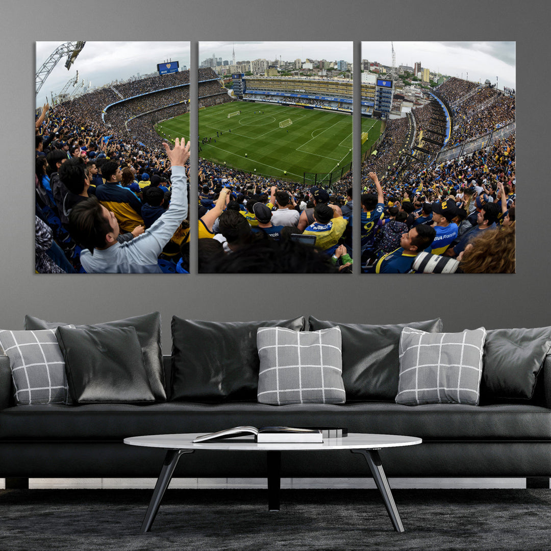 La Bombonera Stadium Wall Art Canvas for Sports Lover Gift, Boca Juniors Stadium Wall Art Print, Soccer Fans Print, Soccer Stadiums Canvas