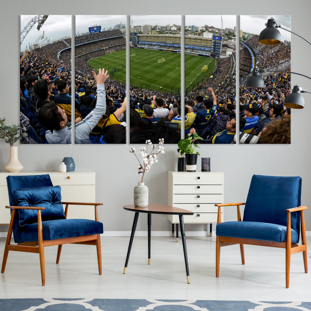 La Bombonera Stadium Wall Art Canvas for Sports Lover Gift, Boca Juniors Stadium Wall Art Print, Soccer Fans Print, Soccer Stadiums Canvas