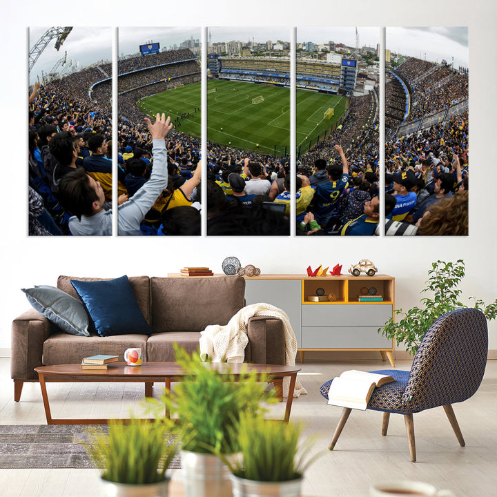 La Bombonera Stadium Wall Art Canvas for Sports Lover Gift, Boca Juniors Stadium Wall Art Print, Soccer Fans Print, Soccer Stadiums Canvas