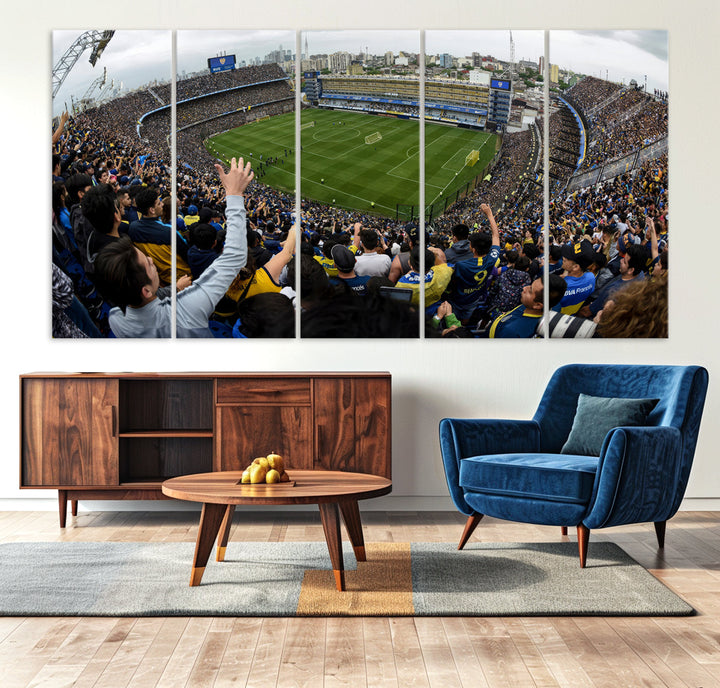 La Bombonera Stadium Wall Art Canvas for Sports Lover Gift, Boca Juniors Stadium Wall Art Print, Soccer Fans Print, Soccer Stadiums Canvas