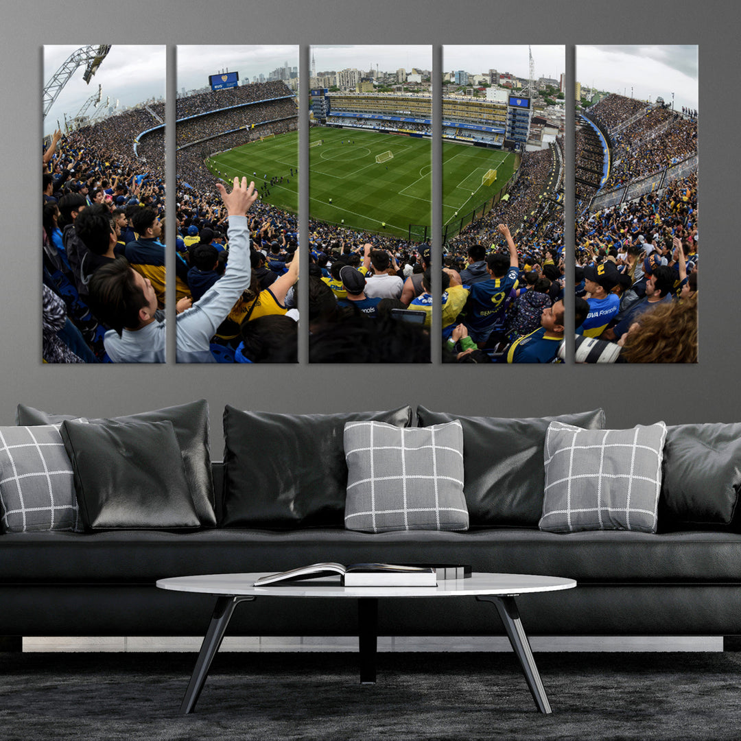 La Bombonera Stadium Wall Art Canvas for Sports Lover Gift, Boca Juniors Stadium Wall Art Print, Soccer Fans Print, Soccer Stadiums Canvas