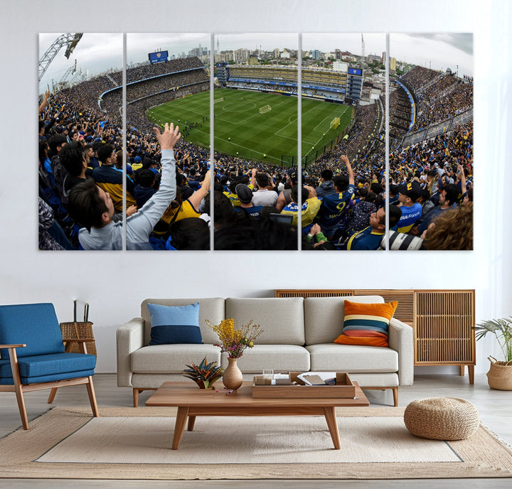 La Bombonera Stadium Wall Art Canvas for Sports Lover Gift, Boca Juniors Stadium Wall Art Print, Soccer Fans Print, Soccer Stadiums Canvas