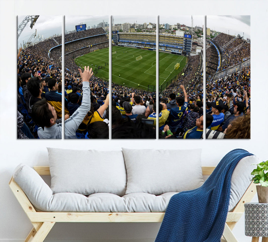 La Bombonera Stadium Wall Art Canvas for Sports Lover Gift, Boca Juniors Stadium Wall Art Print, Soccer Fans Print, Soccer Stadiums Canvas