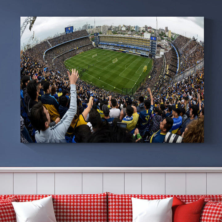 La Bombonera Stadium Wall Art Canvas for Sports Lover Gift, Boca Juniors Stadium Wall Art Print, Soccer Fans Print, Soccer Stadiums Canvas