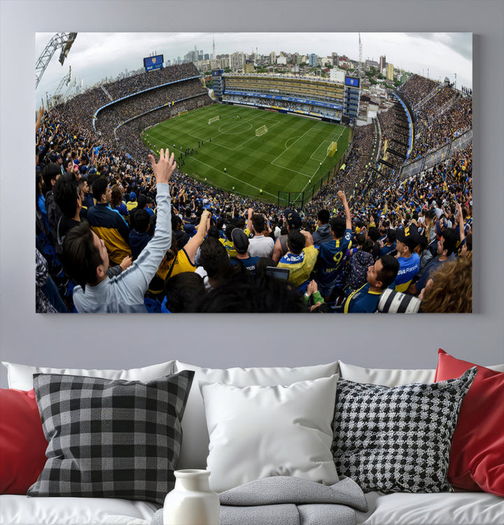 La Bombonera Stadium Wall Art Canvas for Sports Lover Gift, Boca Juniors Stadium Wall Art Print, Soccer Fans Print, Soccer Stadiums Canvas