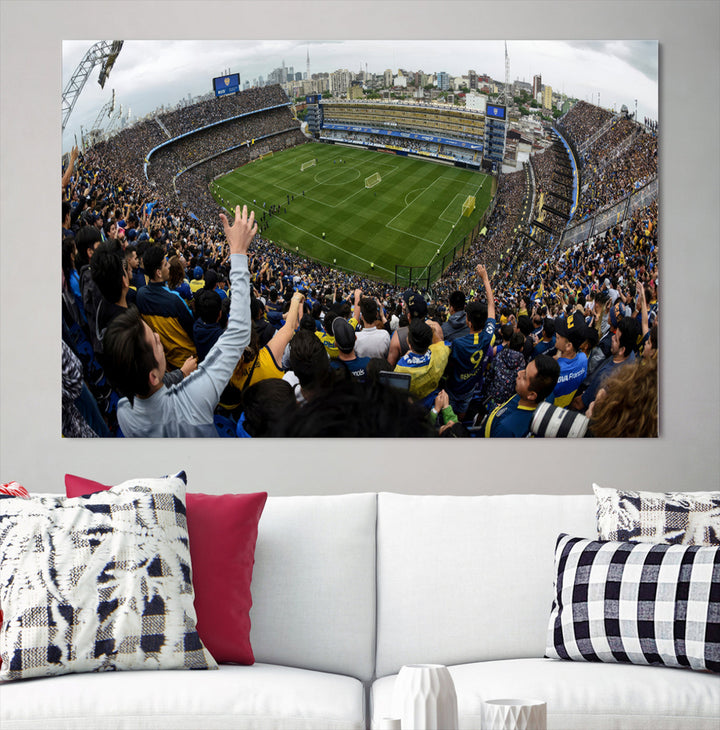 La Bombonera Stadium Wall Art Canvas for Sports Lover Gift, Boca Juniors Stadium Wall Art Print, Soccer Fans Print, Soccer Stadiums Canvas