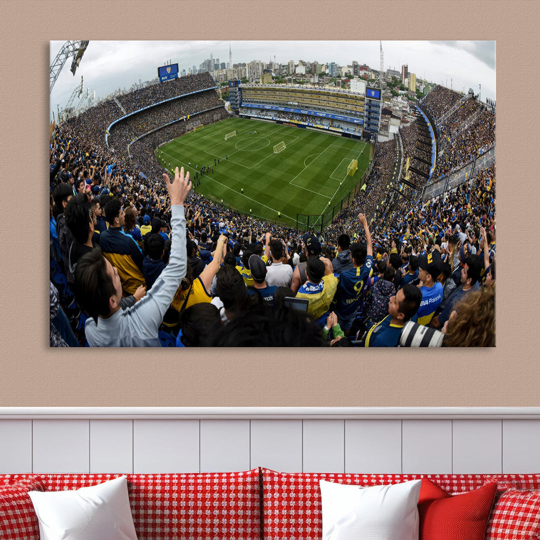 La Bombonera Stadium Wall Art Canvas for Sports Lover Gift, Boca Juniors Stadium Wall Art Print, Soccer Fans Print, Soccer Stadiums Canvas