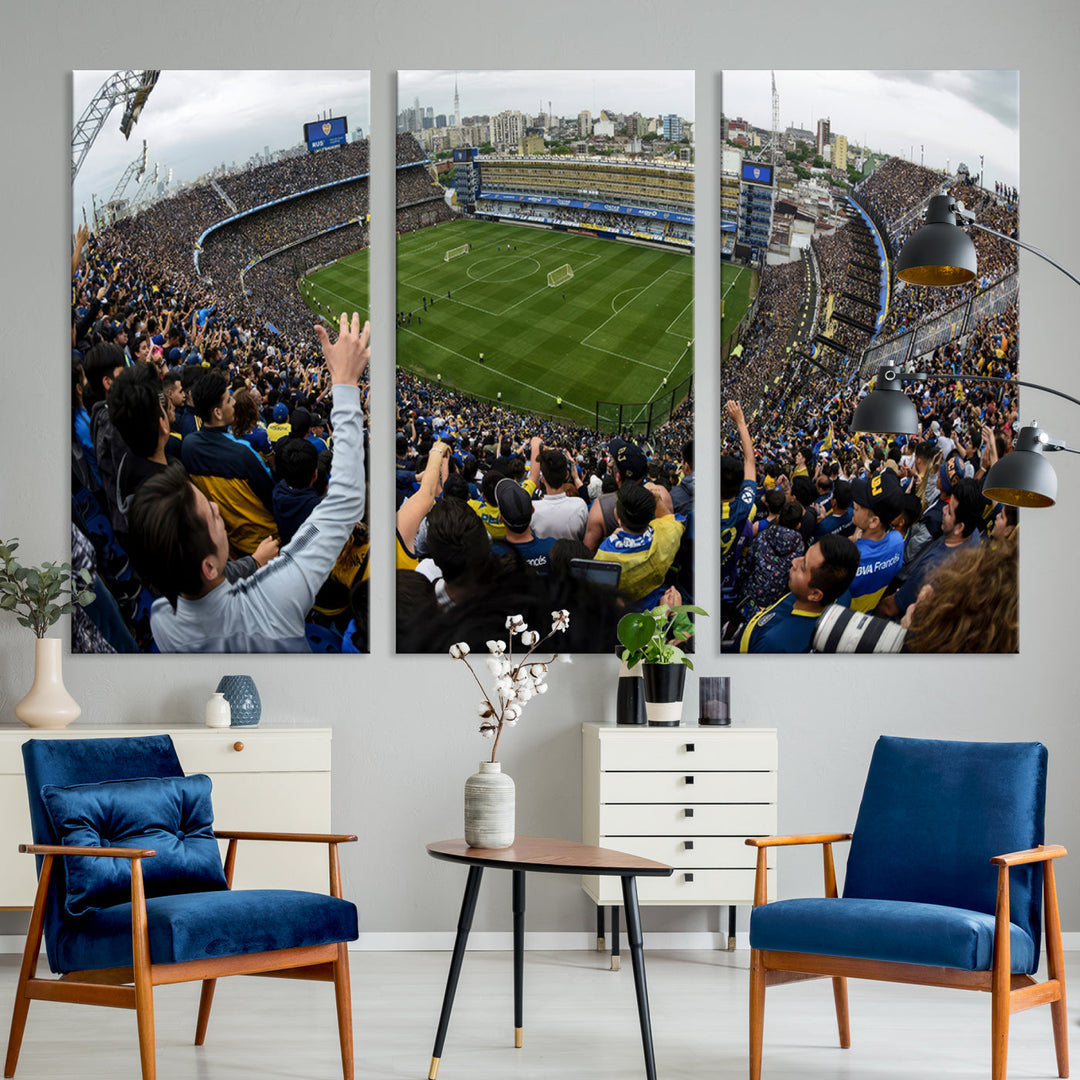 La Bombonera Stadium Wall Art Canvas for Sports Lover Gift, Boca Juniors Stadium Wall Art Print, Soccer Fans Print, Soccer Stadiums Canvas