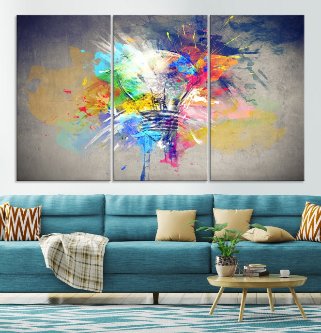 Lamp Abstract Colorful Painting on Giclee Canvas Wall Art Print