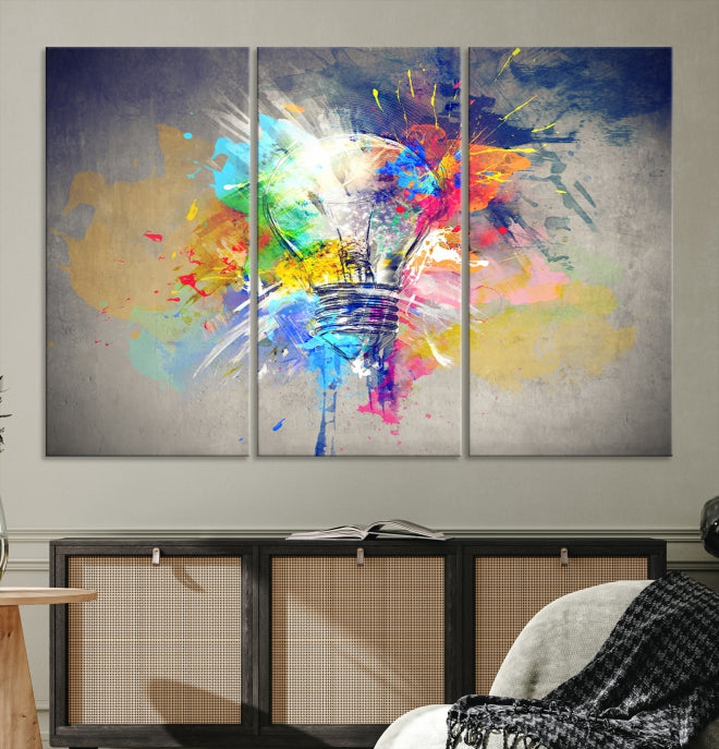 Lamp Abstract Colorful Painting on Giclee Canvas Wall Art Print