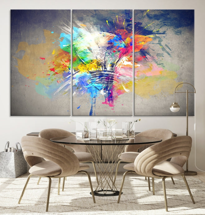 Lamp Abstract Colorful Painting on Giclee Canvas Wall Art Print