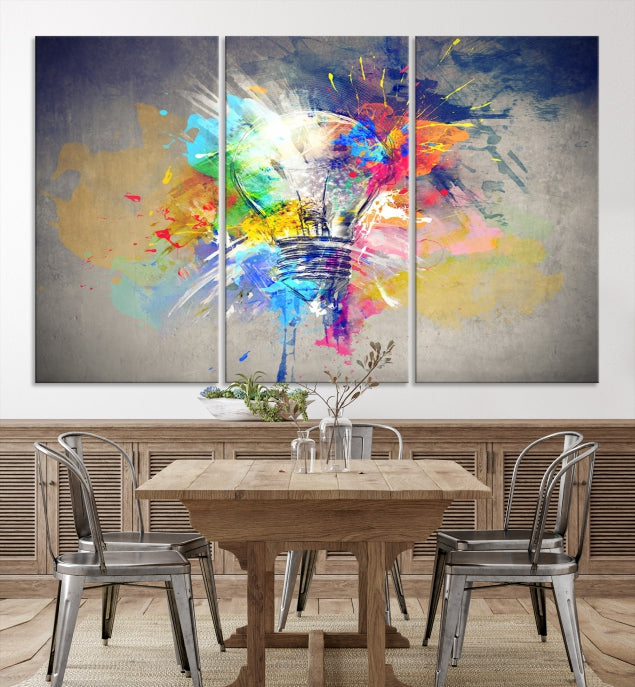 Lamp Abstract Colorful Painting on Giclee Canvas Wall Art Print