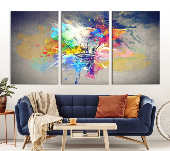 Lamp Abstract Colorful Painting on Giclee Canvas Wall Art Print