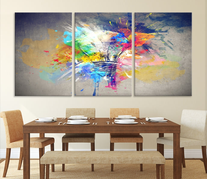 Lamp Abstract Colorful Painting on Giclee Canvas Wall Art Print