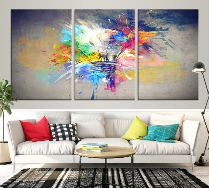 Lamp Abstract Colorful Painting on Giclee Canvas Wall Art Print