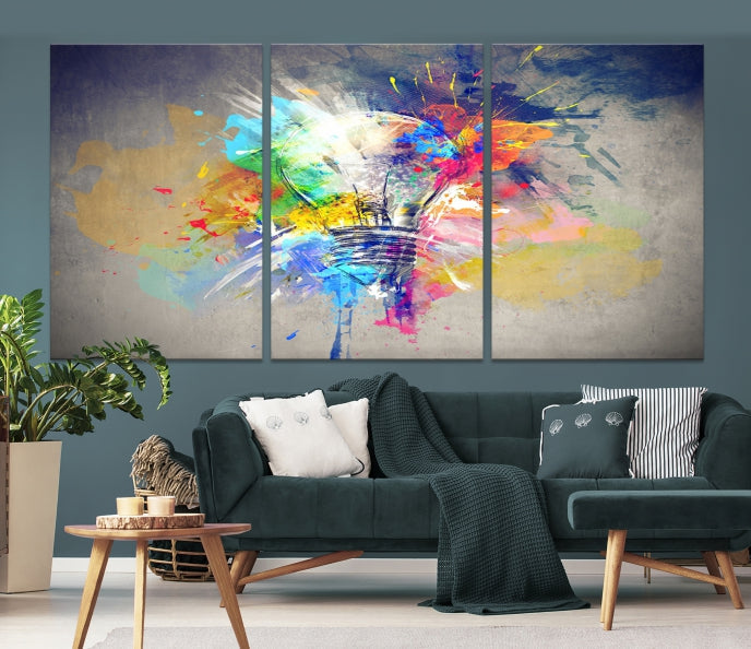 Lamp Abstract Colorful Painting on Giclee Canvas Wall Art Print