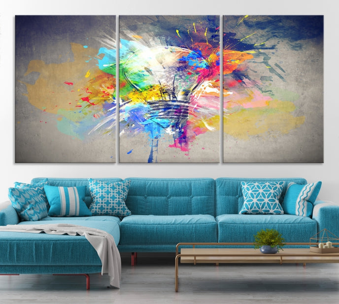 Lamp Abstract Colorful Painting on Giclee Canvas Wall Art Print