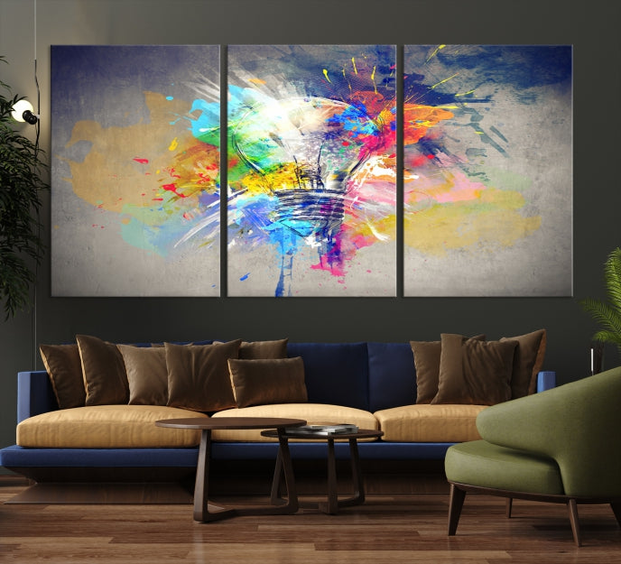 Lamp Abstract Colorful Painting on Giclee Canvas Wall Art Print