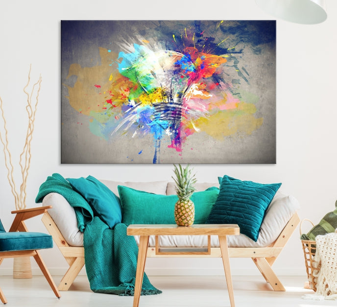 Lamp Abstract Colorful Painting on Giclee Canvas Wall Art Print