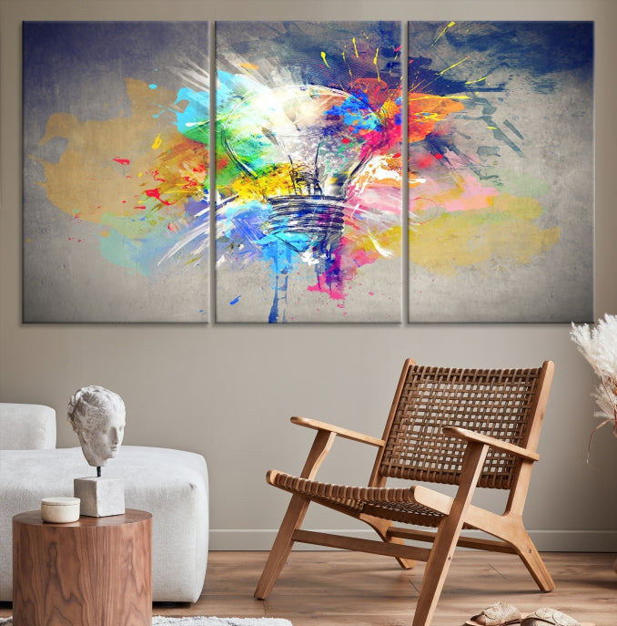 Lamp Abstract Colorful Painting on Giclee Canvas Wall Art Print