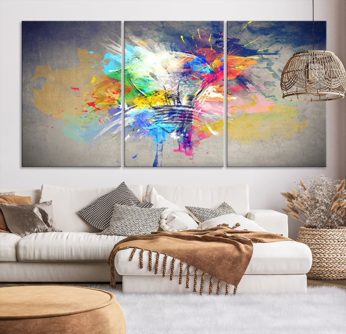 Lamp Abstract Colorful Painting on Giclee Canvas Wall Art Print