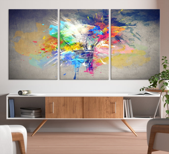 Lamp Abstract Colorful Painting on Giclee Canvas Wall Art Print